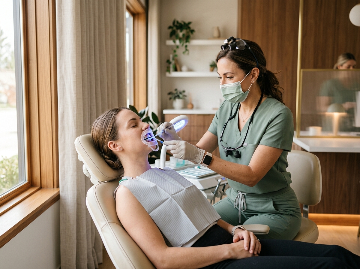 Procedimiento de blanqueamiento dental en Clínica Dental Soledad Fenner